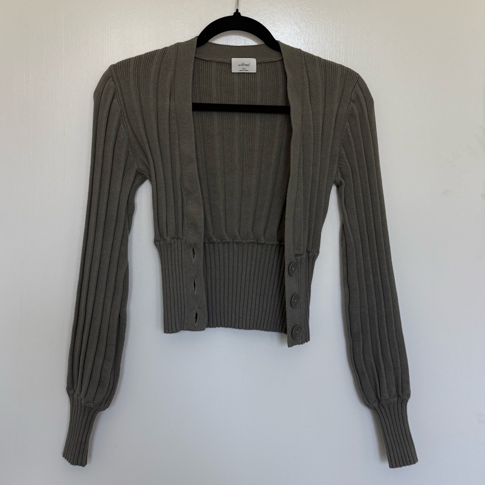 Aritzia Wilfred Plunge Front Cardigan